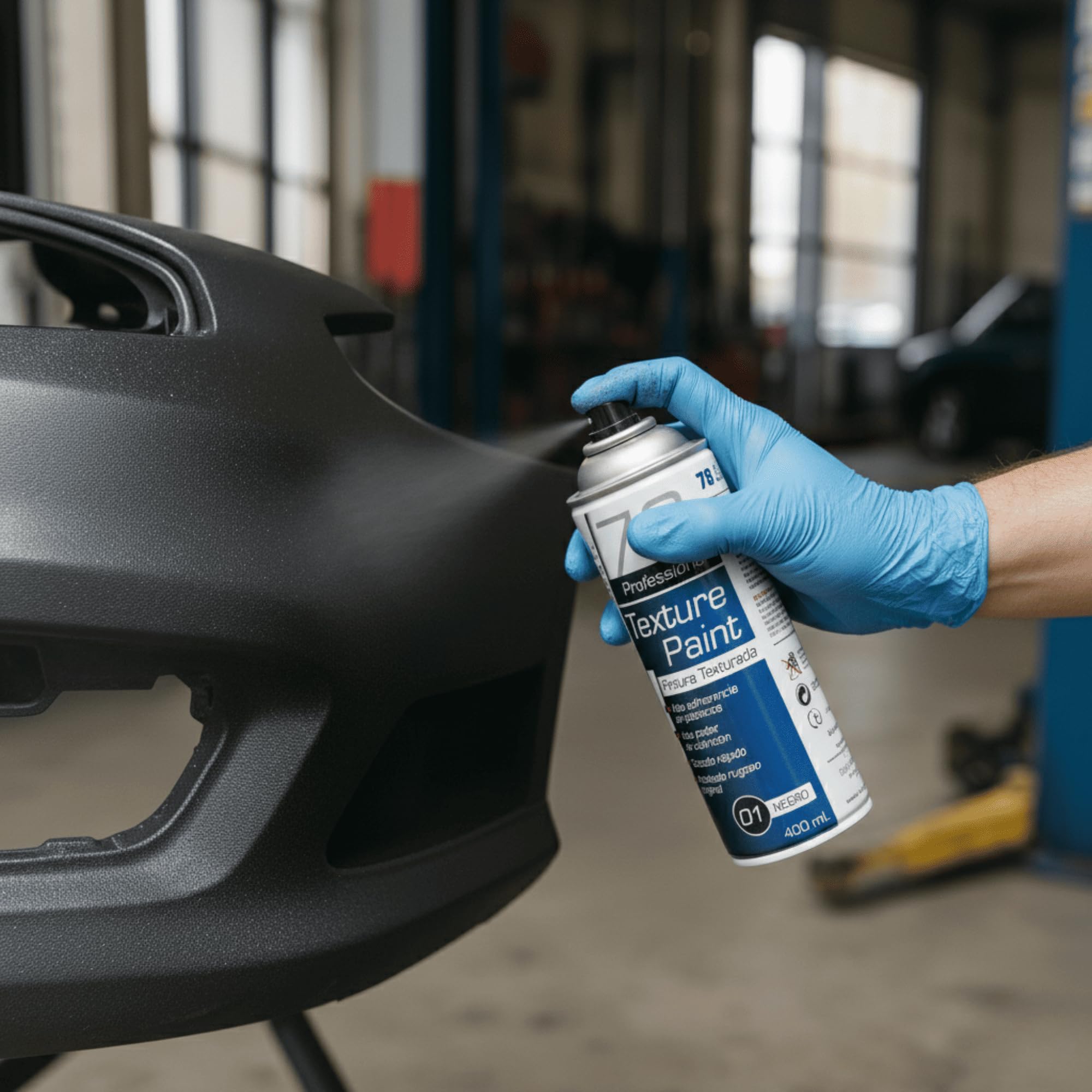 Vernice Spray Effetto Ruvido Nero 400 ml – Finitura Texturizzata Antigraffio UV per Paraurti, Plastiche e Metallo – Asciugatura Rapida, Anticorrosione e Massima Aderenza