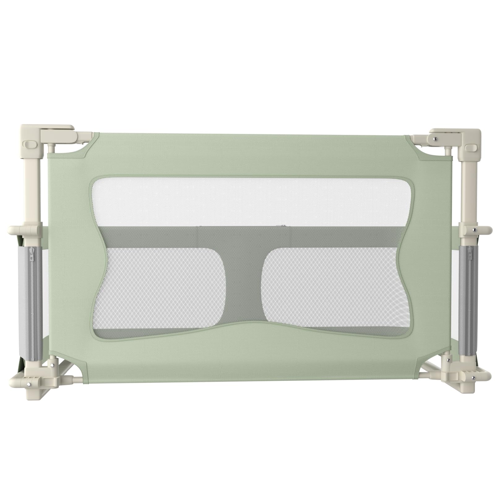 HUOLE Kleinkind Bettschutzgitter Bettgitter Kinderbettgitter Babybettgitter höhenverstellbares Bettgitter - Gitter Kinderbett Babybett Rausfallschutz-120 x 50 x 105 cm (Mintgrün)
