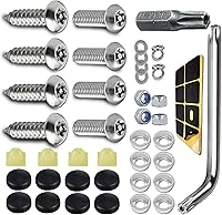 Vista 12 de Kit de tornillos antirrobo para matrícula, kit de placa de matrícula resistente a manipulaciones, tornillos de seguridad de 1/4 pulgadas (M6), kit