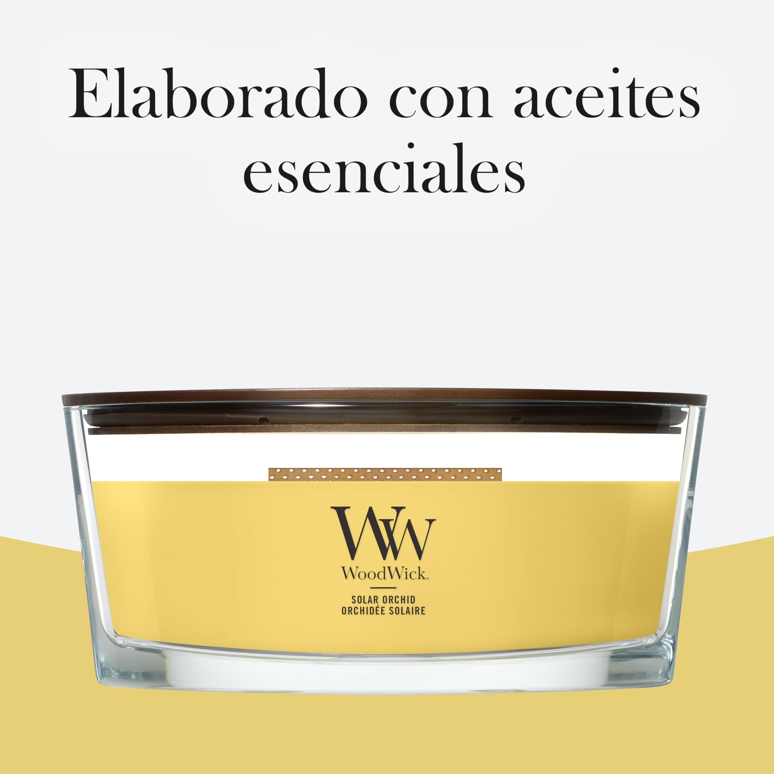 WoodWick | Vela Elíptica | Orquídea Solar | Gran regalo para mujeres