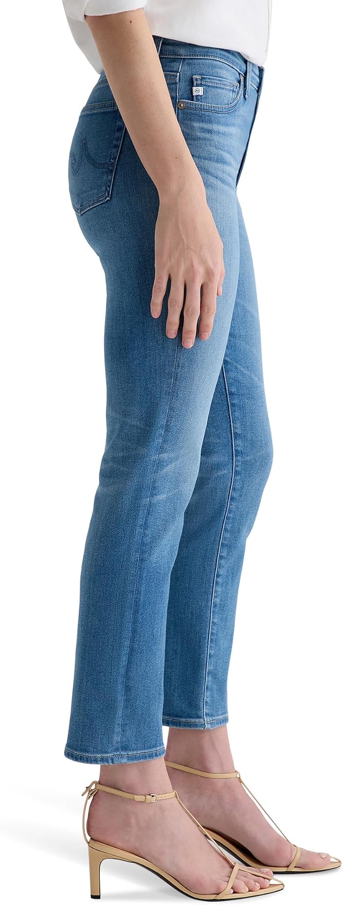 Женские джинсы AG Prima Low Rise Cigarette Ankle Jeans in Atlantis, цвет: Синий — фото 5