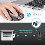 LeadsaiL Wireless Mouse Silent 2.4G USB Computer Mouse Compact Optical Cordless Mouse Mini Quiet Wireless Mice, Noiseless, 4 Buttons, 3 Adjustable DPI Mobile Mouse for PC/Laptop/Windows/Mac/Linux