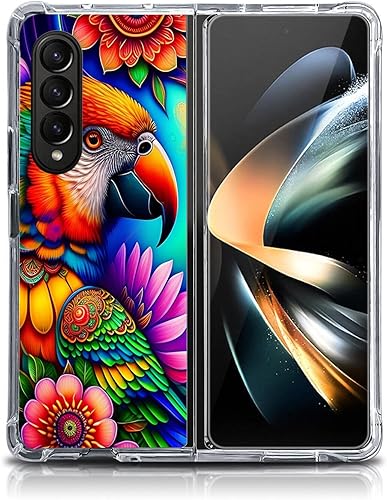 Miniatura 7 de Beaucov Funda para Galaxy Z Fold 4, atrapasueños, protección contra caídas espaciales, a prueba de golpes, carcasa protectora de cuerpo completo de
