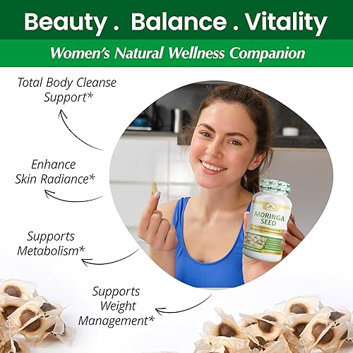 Miniatura 5 de Organic Veda Cápsulas de semillas de moringa 100% puras y orgánicas en polvo de semillas de moringa oleifera y aceite de moringa Omega 3 y 6,