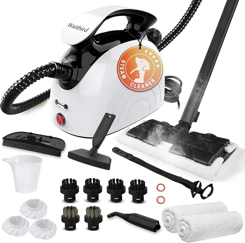 Steam cleaner, multi-purpose steam engine with 21 accessories, 248 ° F high-temperature steam, suitable for floors, kitchen oil stains, tiles, carpets, cars, toilets