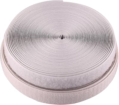 0.78 Inch 20mm Width Sew on Hook and Loop, 10M 10.9 Yards Gray