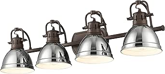 Duncan 4-Light Bath Vanity in Rubbed Bronze with Chrome
