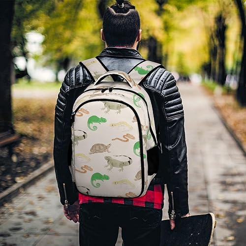 Miniatura 8 de Mochila de viaje para reptiles de lagarto, tortuga, leopardo, Gecko, mochila de viaje para computadora portátil, mochila duradera para hombres y
