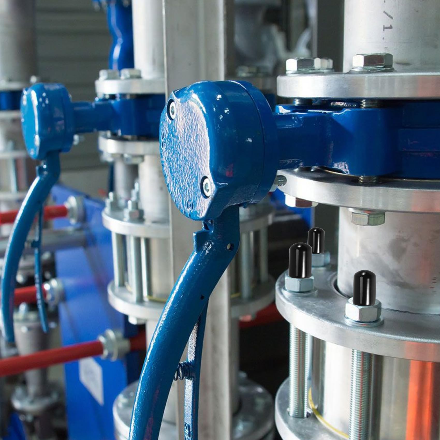 Kqcibz 100Pcs Rubber End Caps 4Mm ID PVC Round Tube Bolt Cap Cover Screw Thread Protectors Black