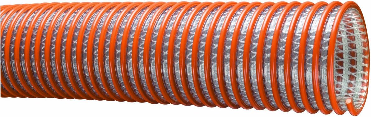 Tigerflex WST Series Heavy Duty PVC Fabric Reinforced Suction and Discharge Hose, 65 PSI Max Pressure, 4 inches ID, 100 feet Length