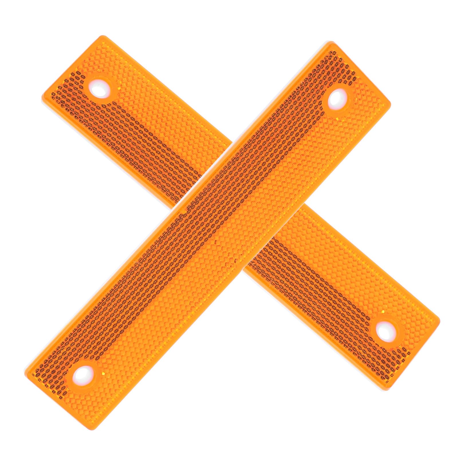 SHINEOFI 2pcs High Visibility Rectangular Reflective Road Markers Rustproof Safety Reflectors for Guardrails Driveways Nighttime Driving Warning Signs Easy Installation