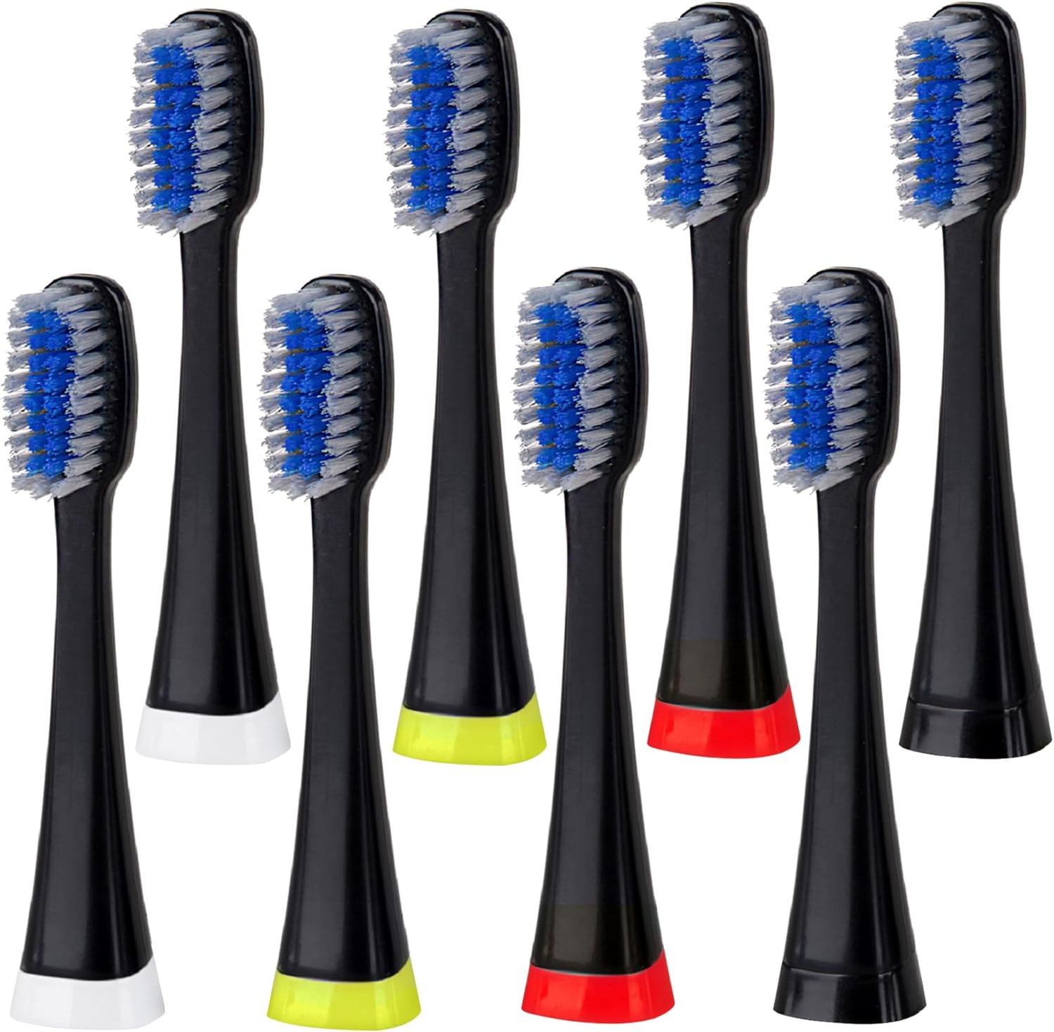 Pursonic Electric Toothbrush Heads - 8 Pack Electric Toothbrush Replacement Brush Heads for Teeth and Gum Care - Tooth Brush Heads for S750 (Black)