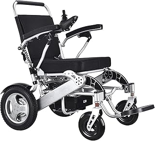 YZHIYU Lightweight Folding Electric Wheelchair, Portable Electric Wheelchair Smart Chair, 12AH Battery, Personal Scooter Wheelchair-Brushless Powerful Motor