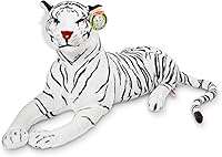 Vista 6 de Melissa & Doug Giant Siberian White Tiger - Lifelike Stuffed Animal (Over 5 feet Long)