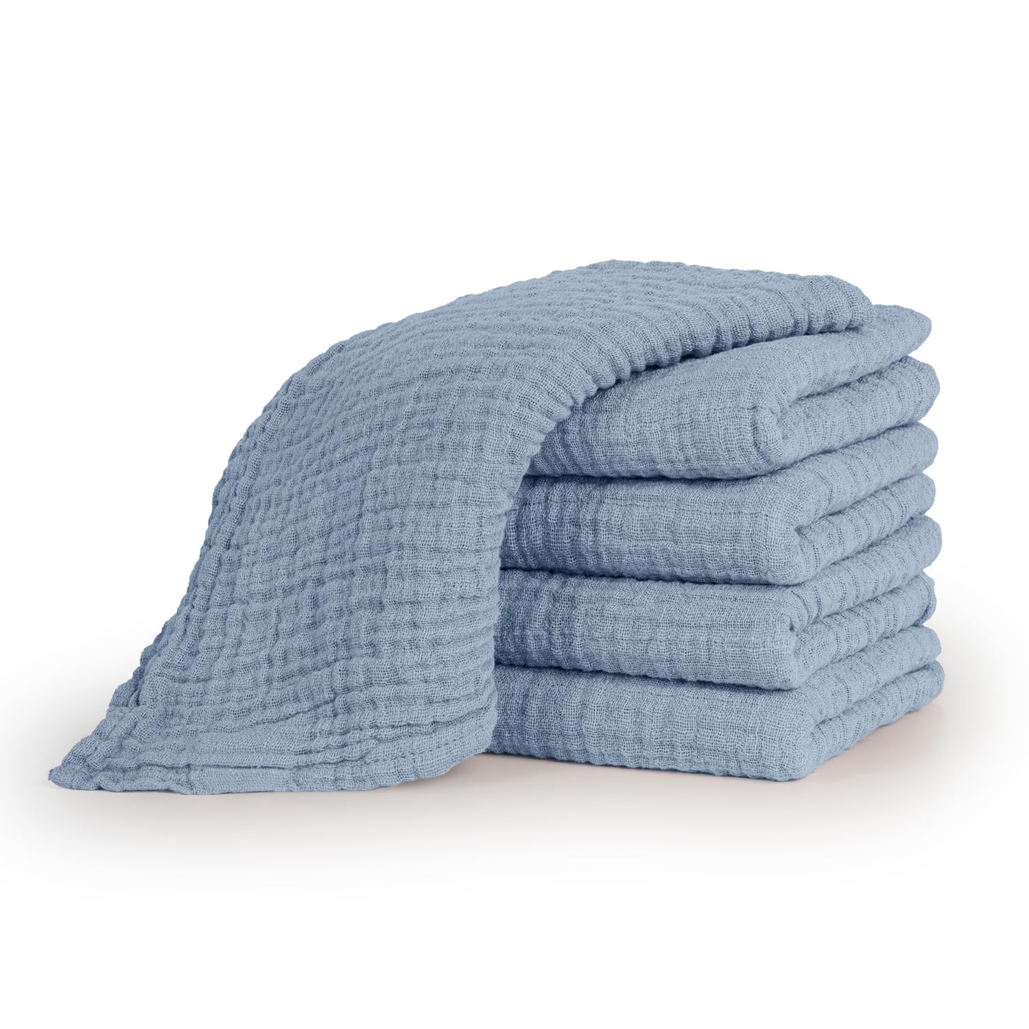 Laleni Baby Burp Cloths 5-Piece Set Made of Cotton 70x70, Non-toxic, Highly Absorbent Gauze Cloths & Muslin Cloths, Washable