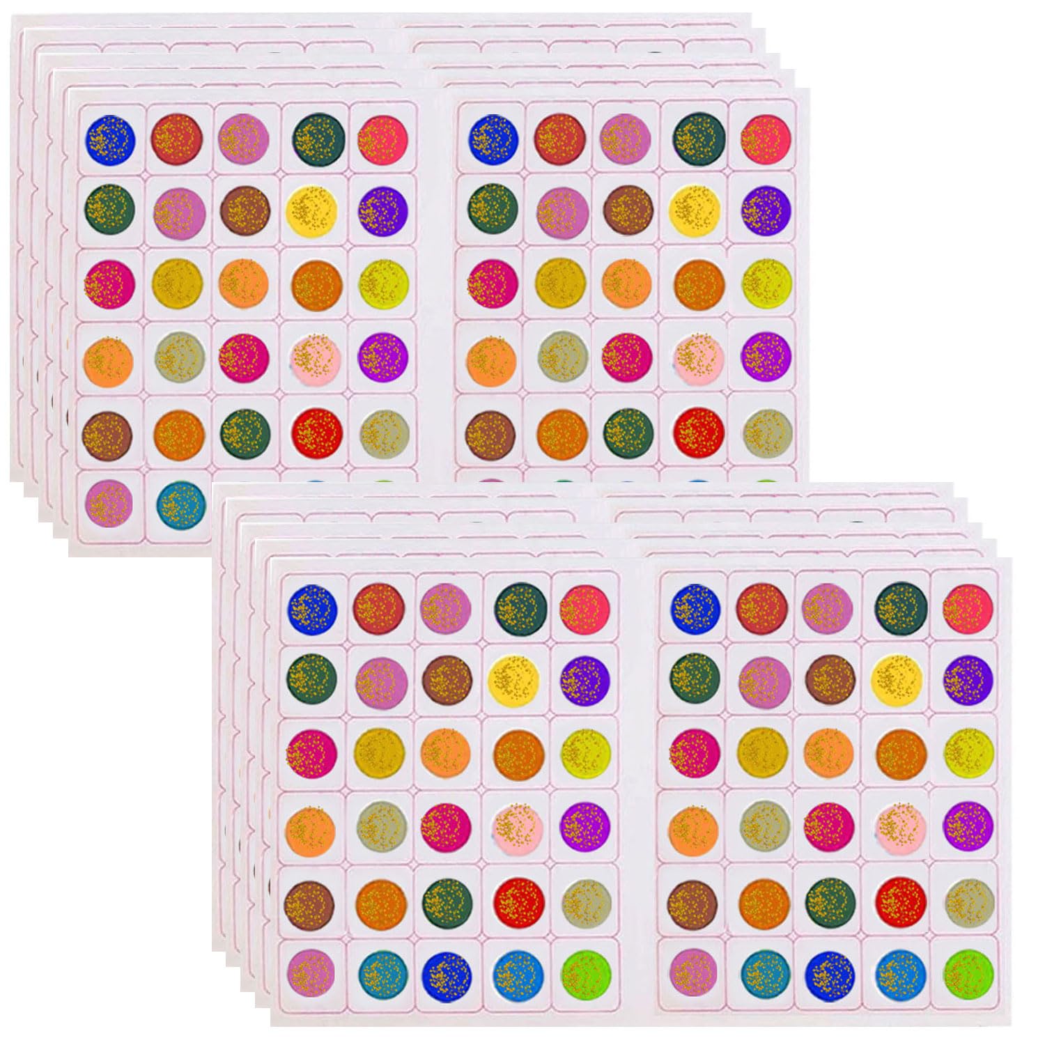 VAMA Fashions 10 Cards 14mm Big Plain Forehead Bindis Stickers Round Sindoor Kumkum Bindya Bindi Card Set for Women & Girls (Glitter Multicolor Party Bindi)-image-12