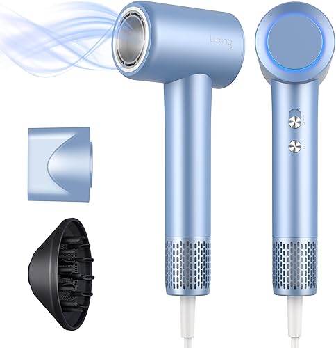 Miniatura 11 de TurboLux Ionic - Secador de pelo, 200 millones de iones negativos, 1500 W, secado rápido, secador de pelo de alta velocidad con difusor, ligero,