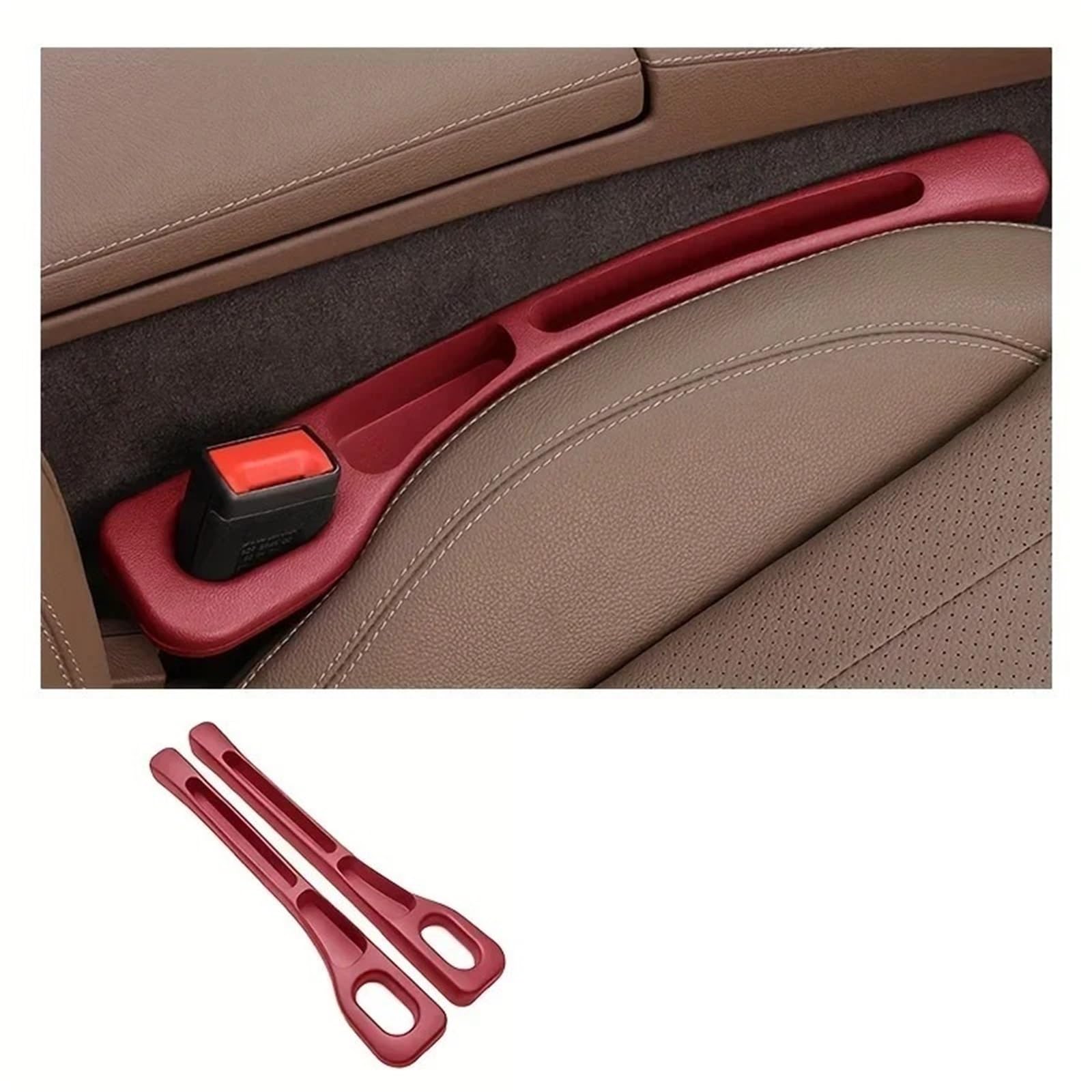 DASJKDI 2pcs Pair Universal Car Seat Gap Plug Strip Side Seam Filler Leak Proof Storage Organizer for car(2pcs Red)