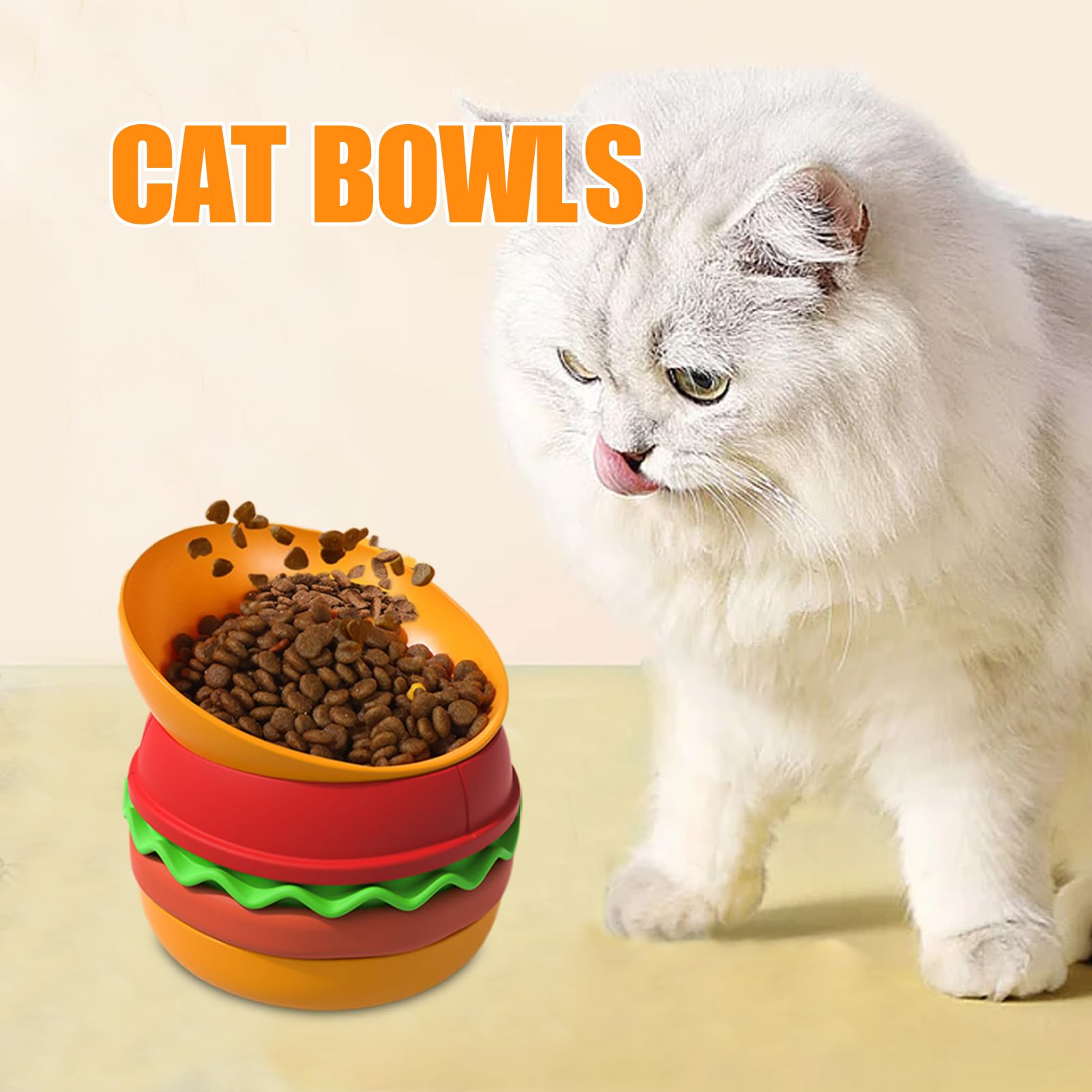 Mangiatoia lenta per gatti, design hamburger, per cani di medie dimensioni