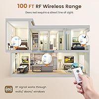 Vista 6 de SURAIELEC Toma de control remoto, interruptor de luz inalámbrico, llavero remoto, 15 amperios, rango de 100 pies, sin interferencias, kit