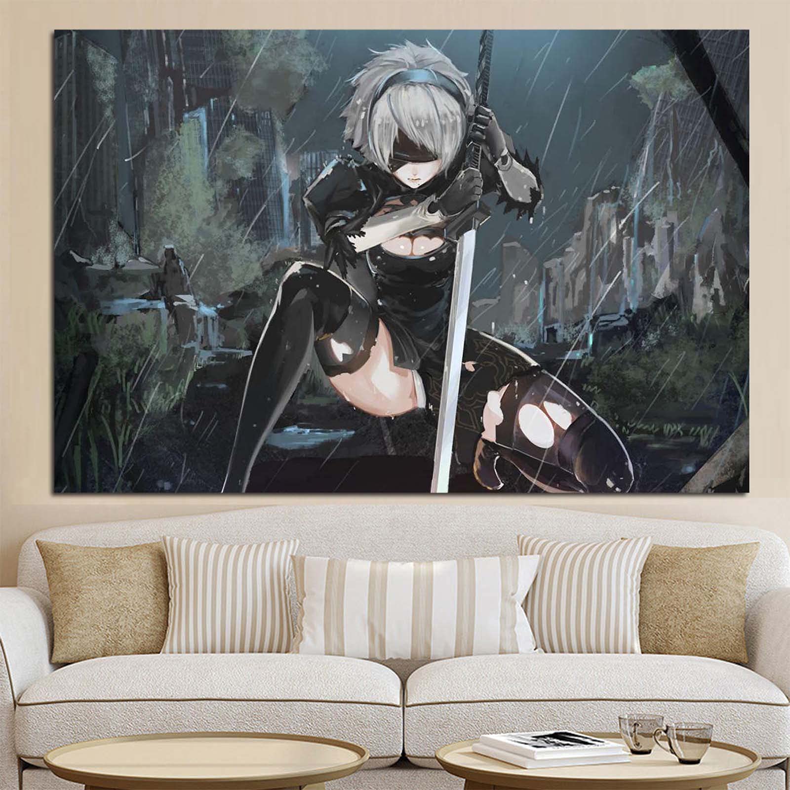 FUjx NieR Automata 2B Anime Character Poster Mural,Anime High
