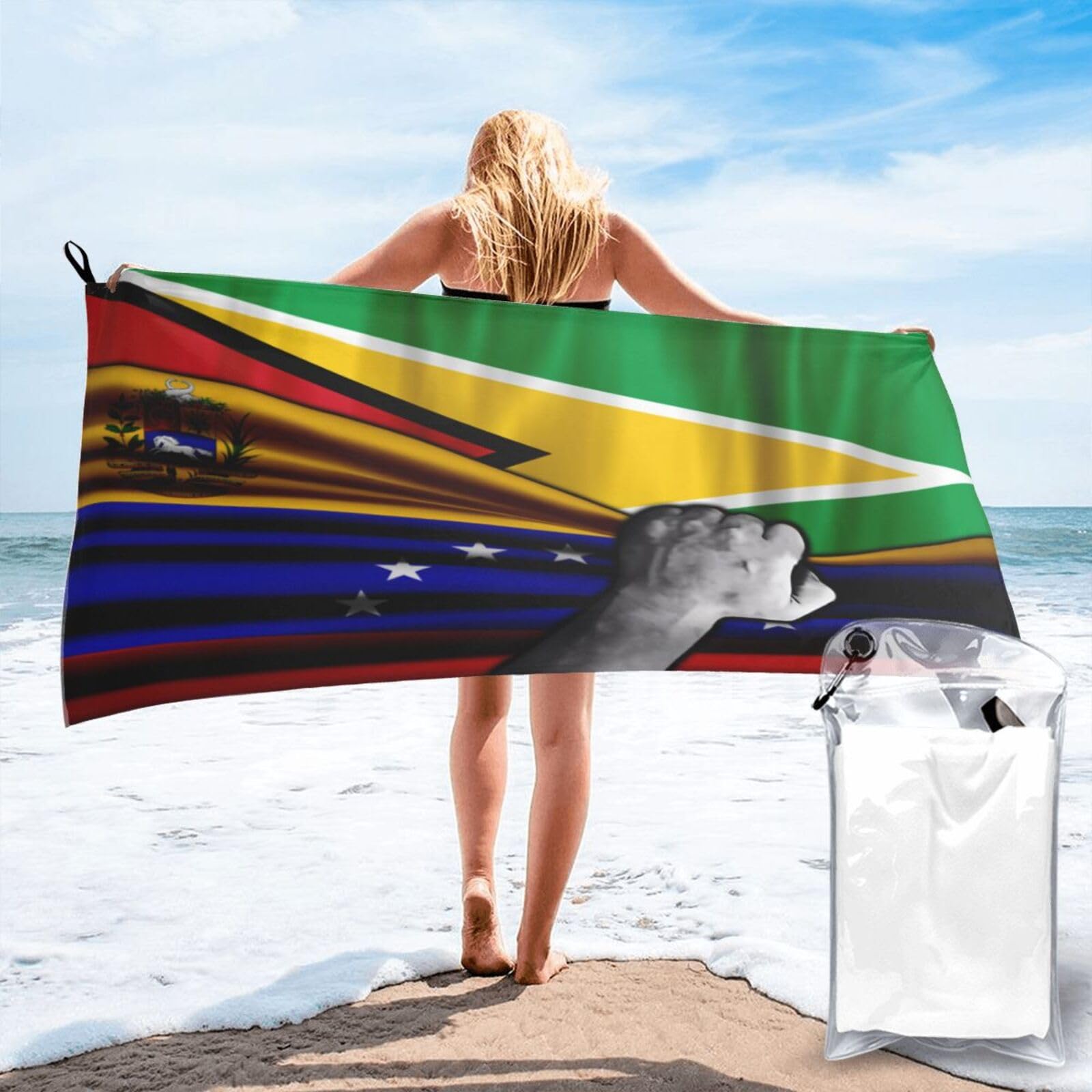 Drap de plage légère Venezuela Guyana serviette de piscine 70x140cm