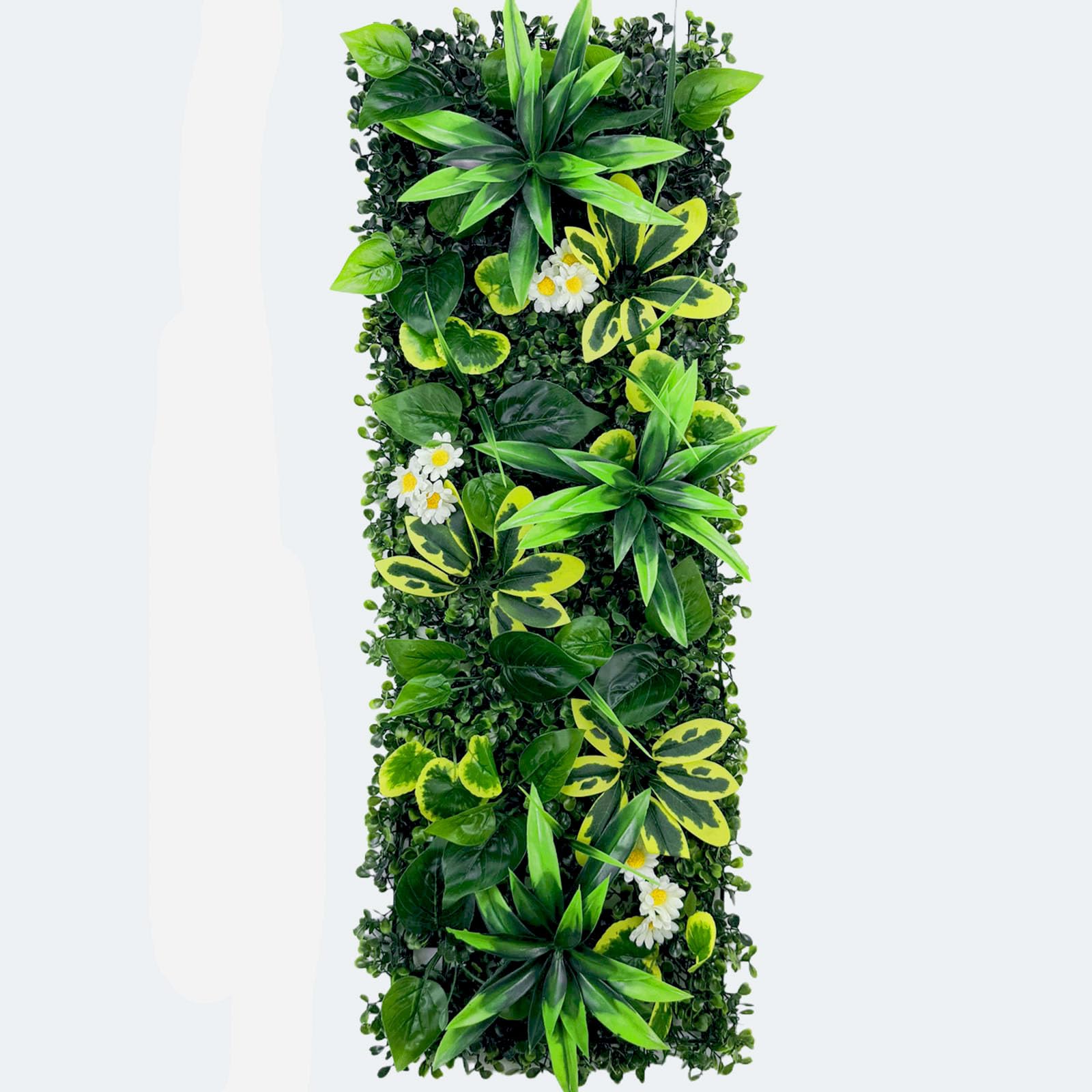 Agares E Artificial Green Wall Panel 25×75Cm, Lifelik Faux Plant Wall Decor, Modular Fak Grass & Flower Wall For Background Wall, Featur Wall, Wedding And Stor Display (E)