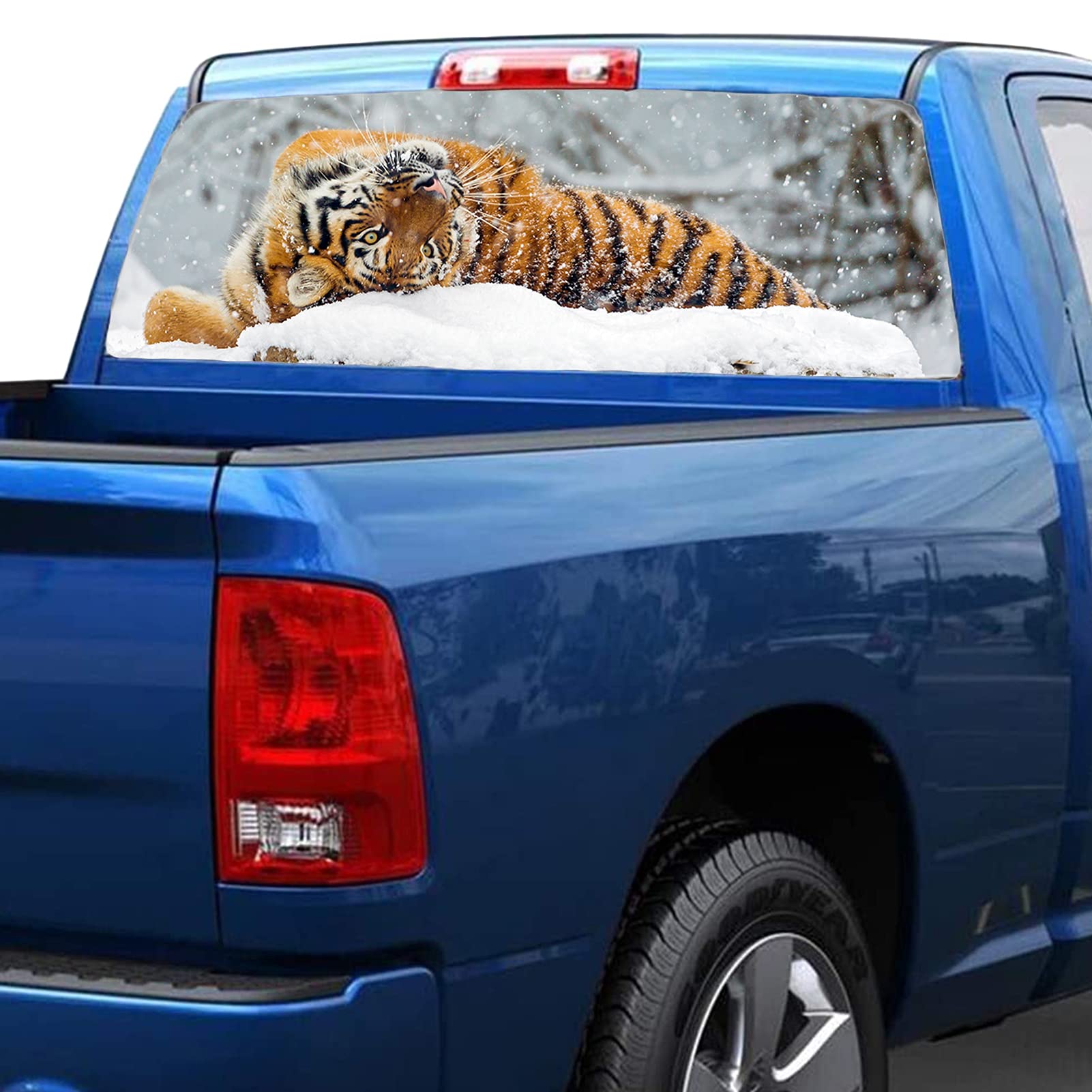 Odznaka emblemat na moim pickupie, ciężarówce, ciężarówce, suv, automatyczna konwersja naklejka na tylną szybę zwierzę tygrys lampart orzeł papuga tylna ciężarówka okno naklejki owijane graficzne