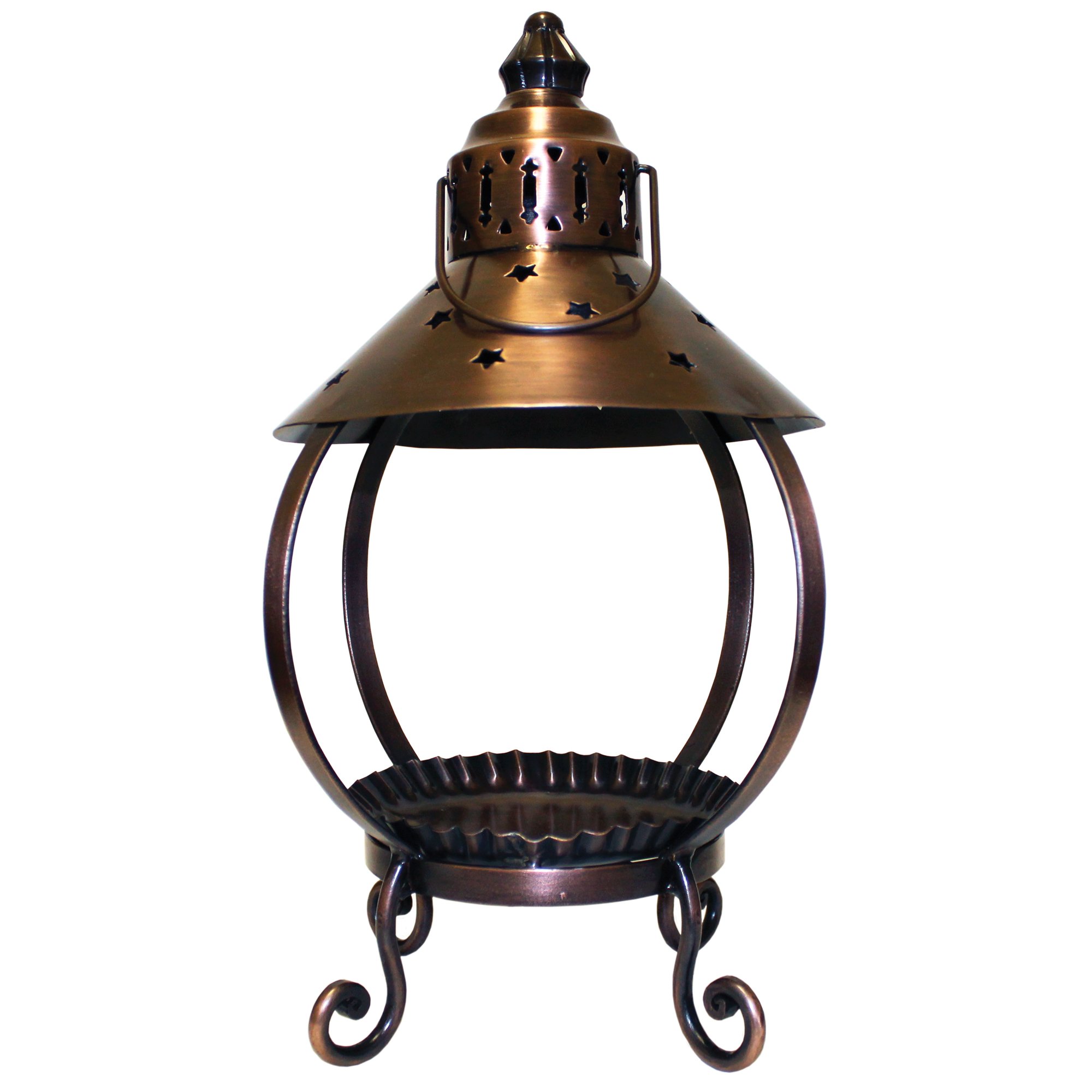 A Cheerful Giver Metal Candle Lantern - 13.5" Tall Copper Star Lantern Fits Keepers of the Light Baby, Mama, Papa Candles - Rustic Candle Accessories