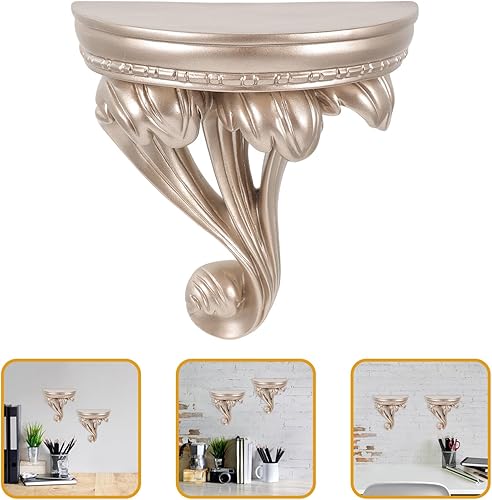 Miniatura 6 de HOMSFOU Estante flotante de estilo europeo Estante de almacenamiento montado en la pared Estante de almacenamiento para sala de estar Cocina