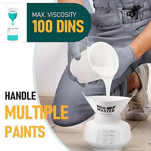 Miniatura 6 de NEU MASTER Pulverizador de pintura, pistola de pintura eléctrica, contenedor de 40.6 fl oz, 4 boquillas/3 patrones, pistola pulverizadora de pintura