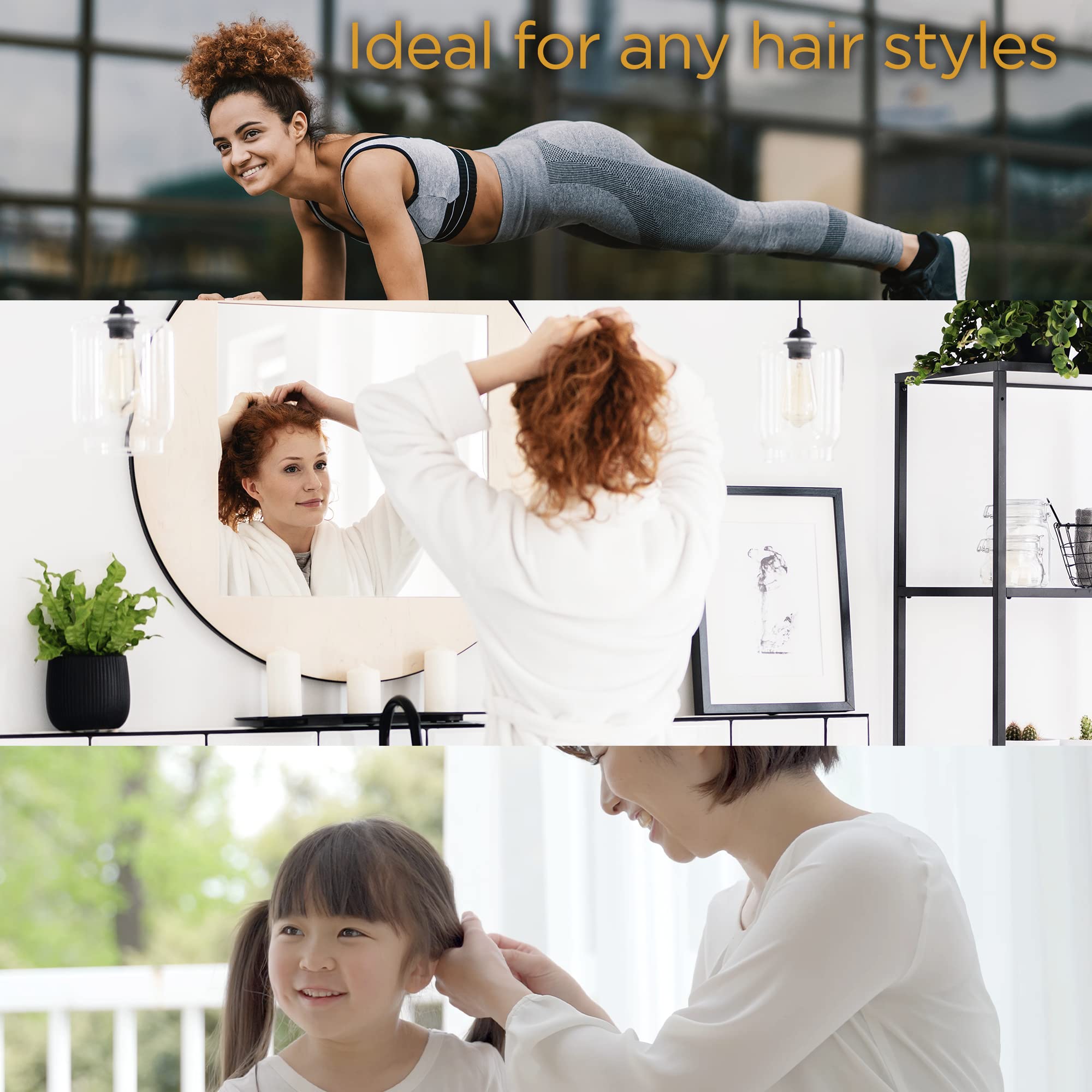 DONNA 500 bandas elásticas para mujer, bandas de goma para el cabello de niños, lazos para el cabello para mujeres, color negro
