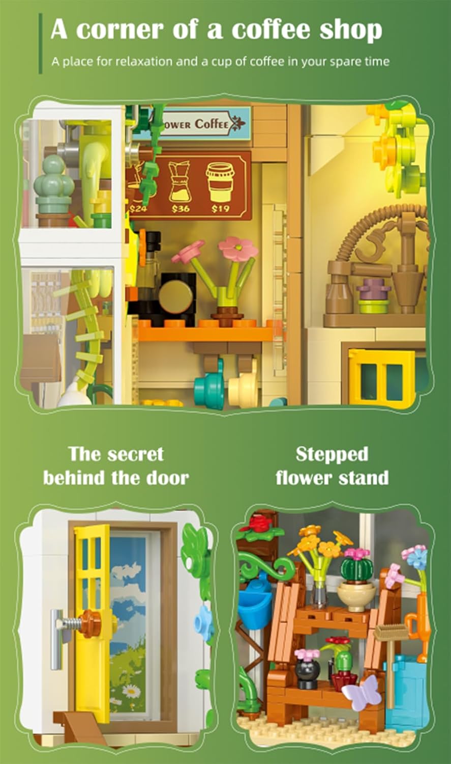 Flower House Building Blocks Set for Adults,Ideas Flowers Garden Greenhouse Playset,Creative Gift Home Office Decor