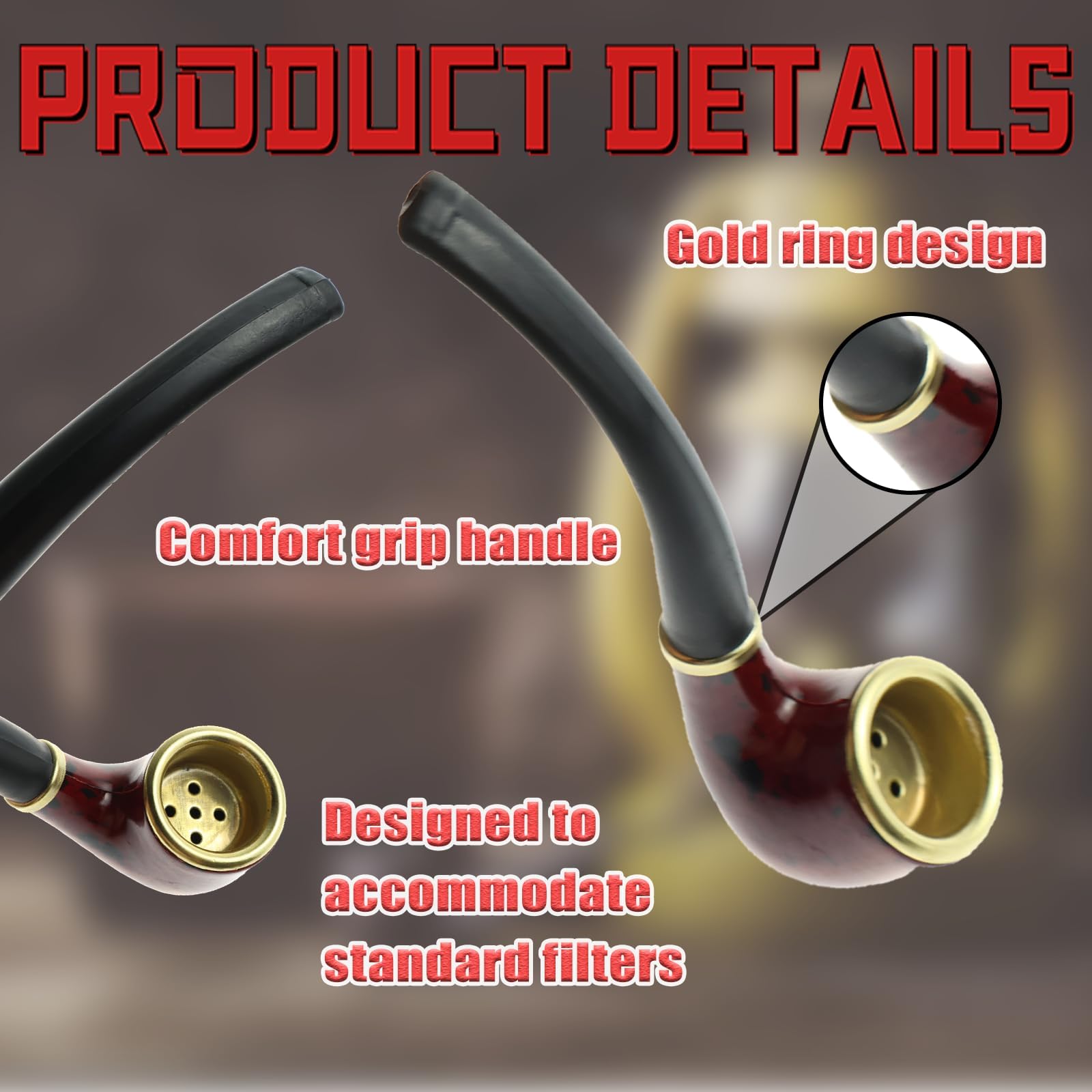 pipe tobacco amazon uk Tobacco Pipe, Classical Smoking Pipe Perfect Beginner Pipe for Fathers Day  Gift : Amazon.co.uk: Fashion
