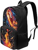 Vista 111 de American Flag Fire Galaxy Pattern Kids Backpack for Boys Girls Elementary Students Bookbag Middle School Bag Lightweight Children Travel Bag