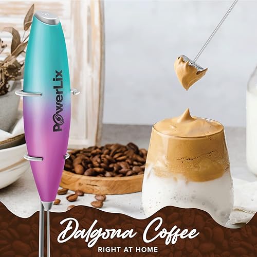 Vista 119 de PowerLix - Vaporizador de leche, portátil, funciona con pilas, hace espuma para café, latte, capuchino, chocolate caliente; batidor de bebidas