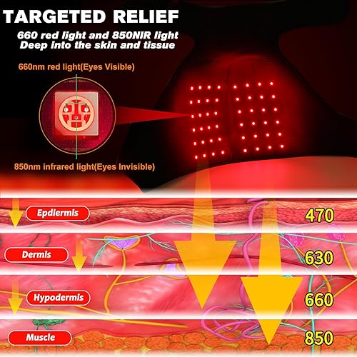 Miniatura 4 de Nueva terapia de luz roja inalámbrica para alivio del dolor de hombro 4000mAh batería ajustable 660nm y 850nm luz infrarroja terapia envoltura para