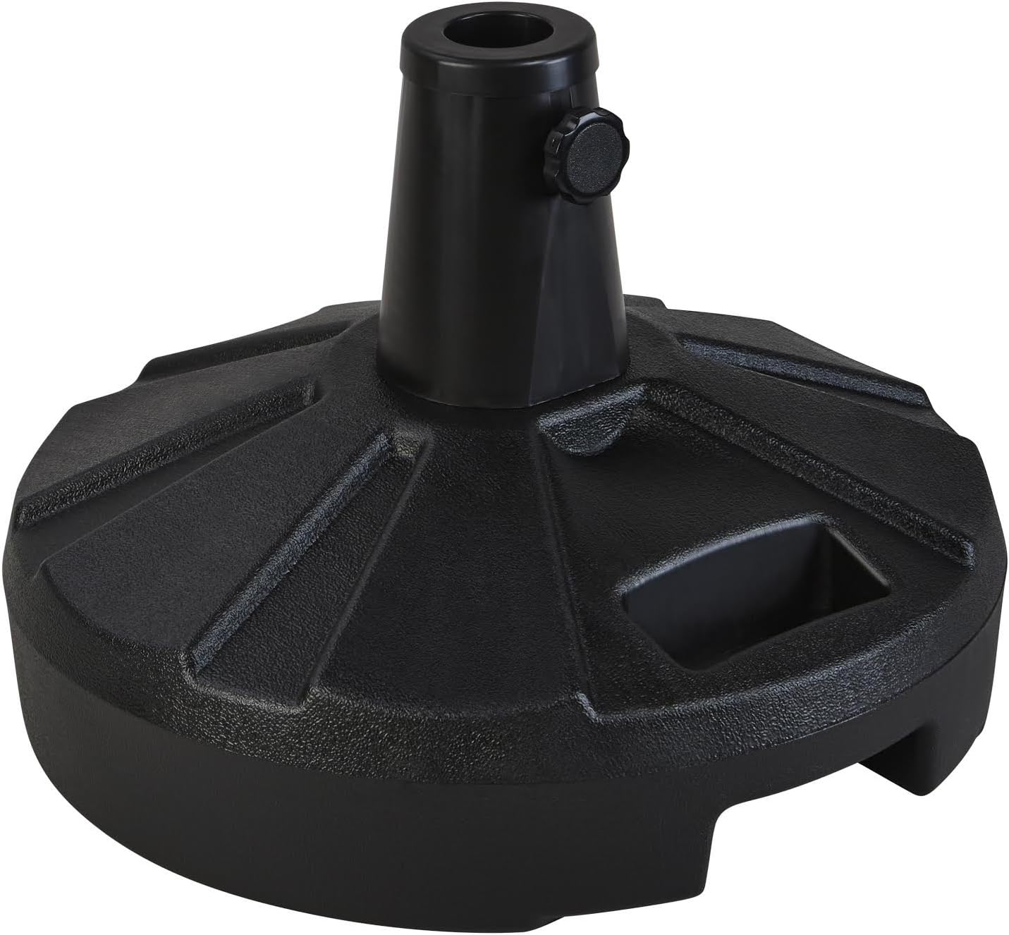 Patio Living Concepts, 00260, Durable Rust Free Molded Resin, Patio Umbrella Base, 50 pounds holding force, 16"D & 11 1/2"H, Black