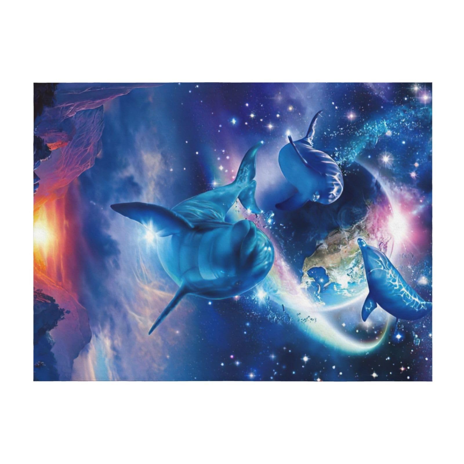 Couverture de lit en microfibre EdWal plaid léger imprimé galaxie espace pour lit double