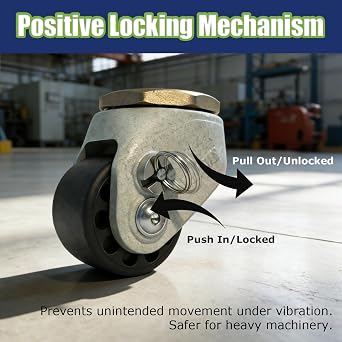 2 Heavy Duty Leveling Casters, 4000 lb Capacity, Set of 4