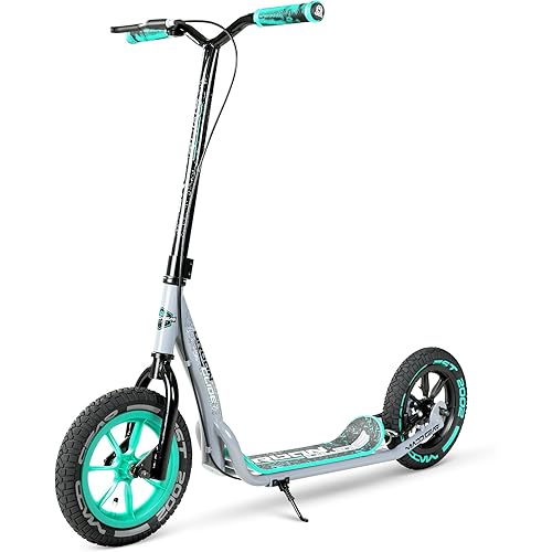 Large Kick Scooter for Adults, Teens & Kids 8-12 with Kickstand – 12" Air-Filled Tires, Wide Deck, Lightweight Steel Frame – Madd Gear Urban Glide