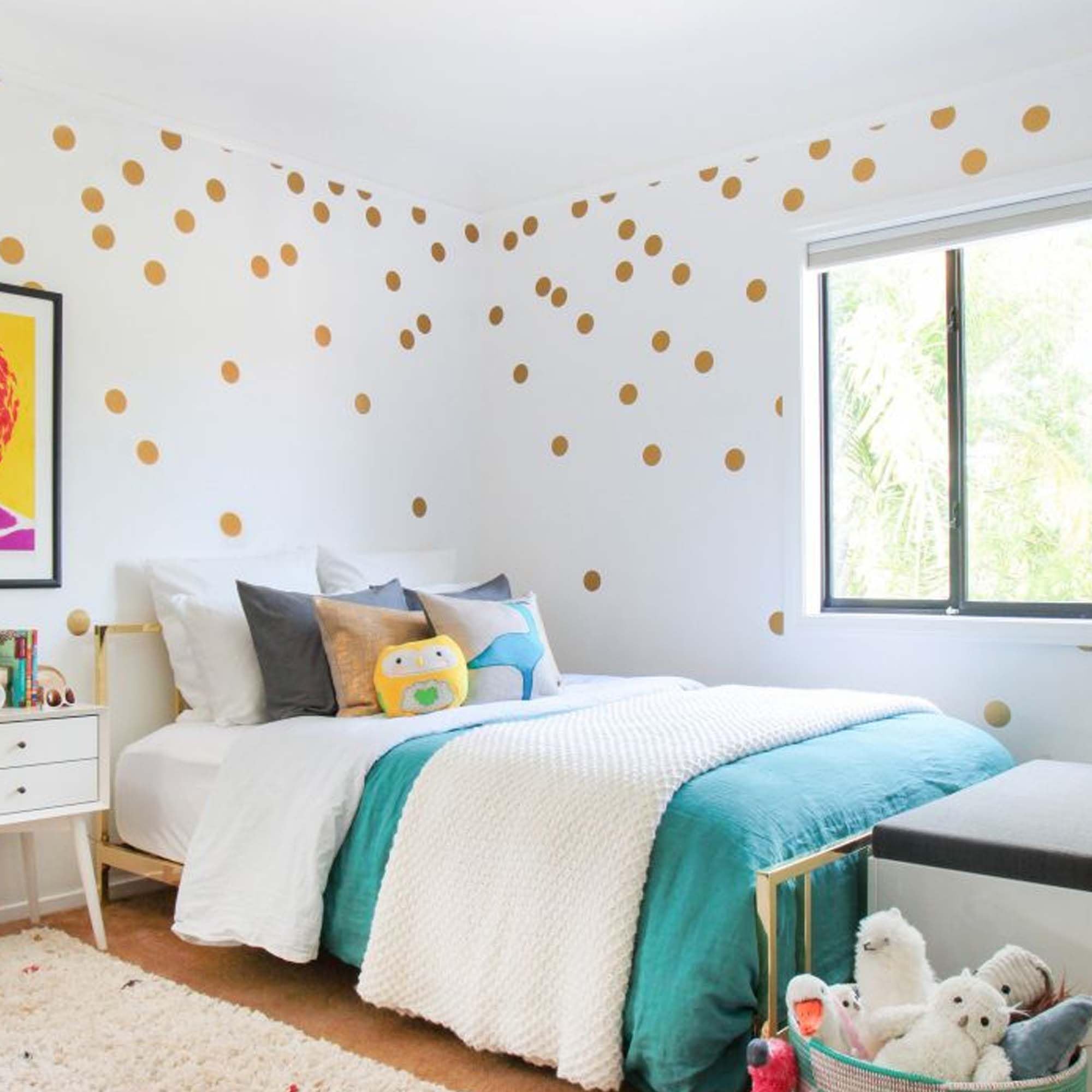 123 Pc Gold Mix Dots Polka Dot Wall Stickers Irregular Polka Dot Stickers Decal Vinyl Wall Art Room Decor Bedroom Decor Peel and Stick Nursery Decor - Image 3