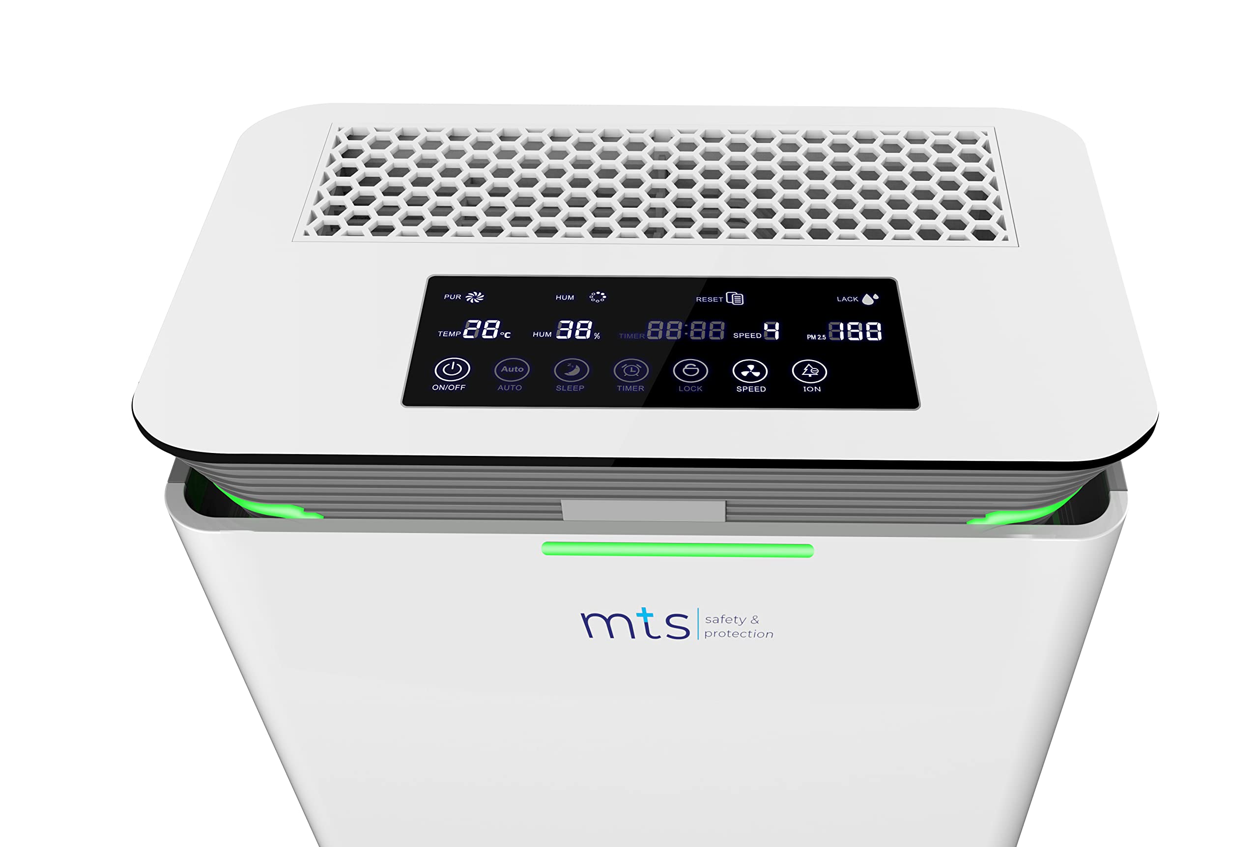 Oczyszczacz powietrza MTS Safety&Protection. CADR 600 m3/h, filtr True H13 HEPA, czyści 99,97% wirusów, pyłków, kurzu, dymu i alergii. Oczyszczacz powietrza z lampą UV, nawilżaczem i jonizatorem