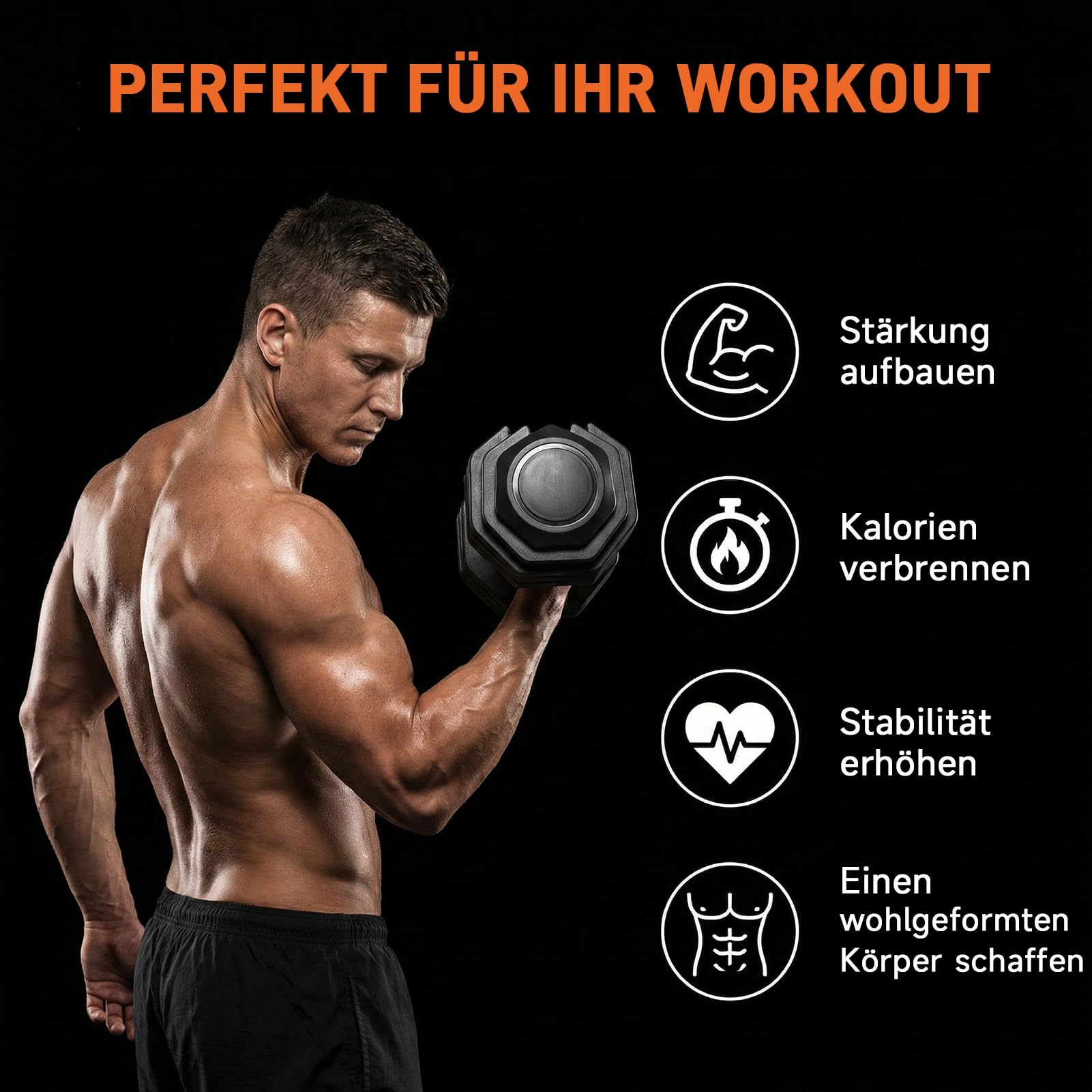 HAUSPROFI Verstellbare Hanteln 5 in 1(11kg)/10 in 1(25kg), 1S Schnellverstellung Einstellbare Platzsparende Hantel, Hanteln Verstellbar mit Rutschfestem Griff, Gut für Zuhause Büro Fitnessstudio