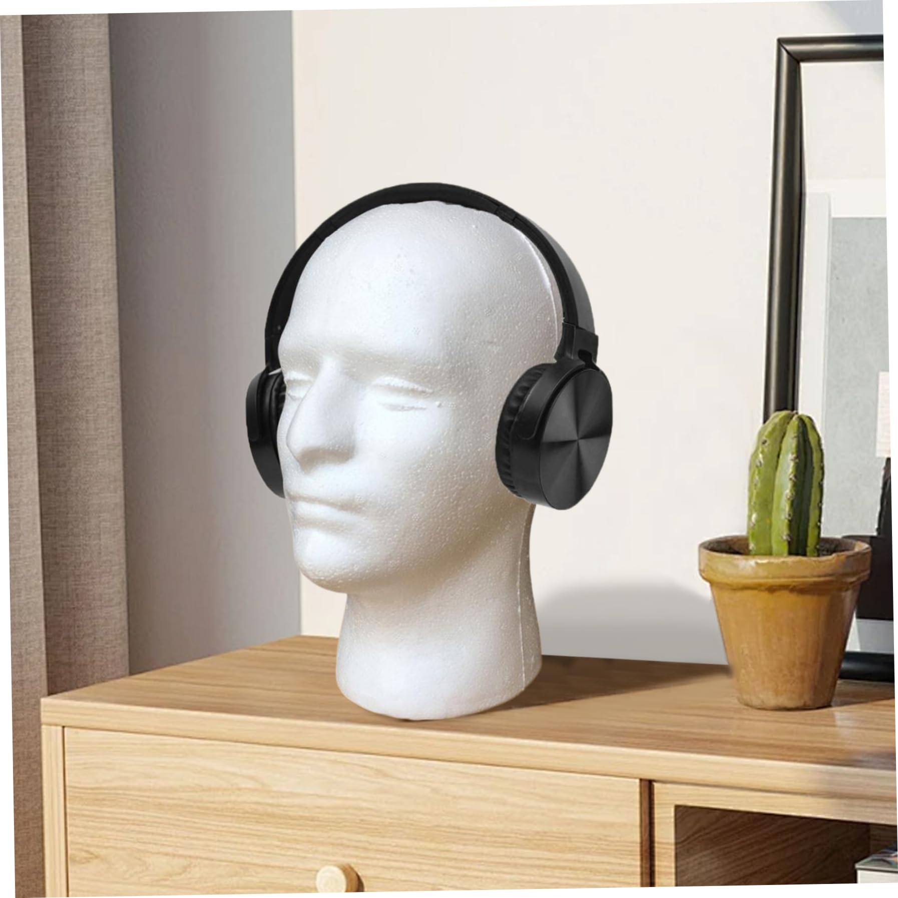 4pcs Styroporkopf, Schaufensterpuppenkopf männliches Haar Schaufensterpuppe Weißer Schaumkopf Modell Hutmasken Brille Hut Perücke Ausstellung Manikin Kopf für Zuhause, Salon, Shop