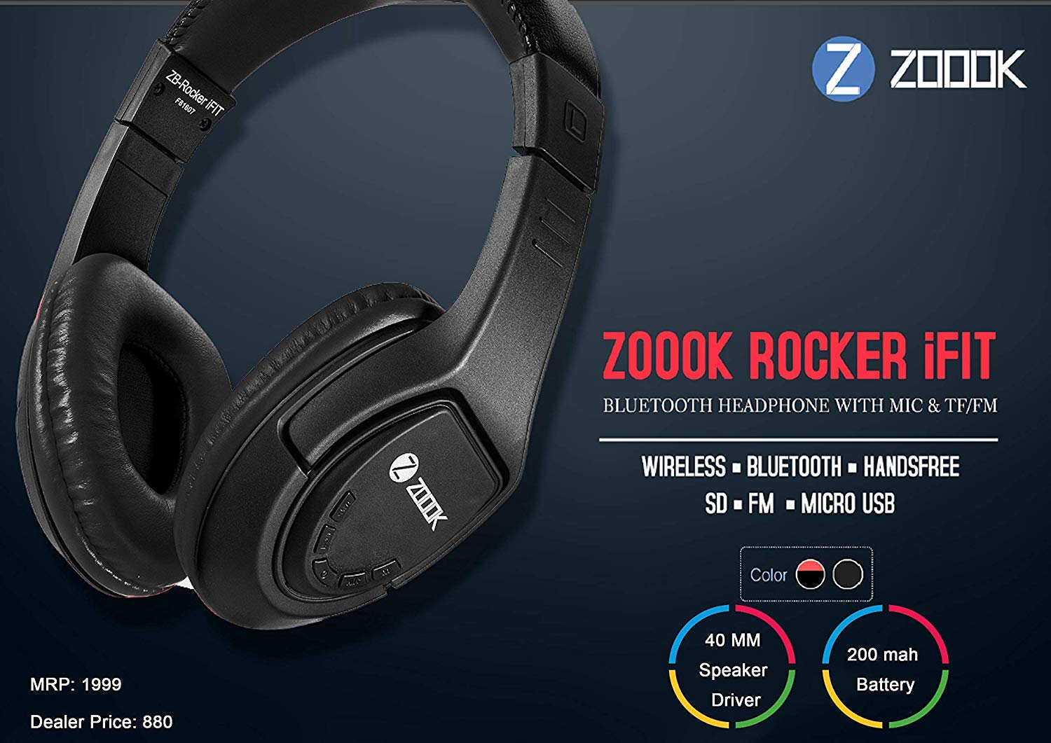 Zoook Rocker iFit Bluetooth Headphones 