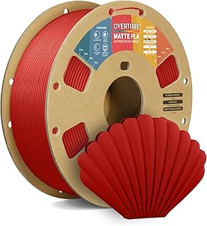 OVERTURE MATTE PLA Filament 1.75 mm, Matte PLA-Rolle, 1-kg-Spule (2,2 lbs), Maßgenauigkeit +/- 0,02 mm, für 3D-Drucker (Zi...