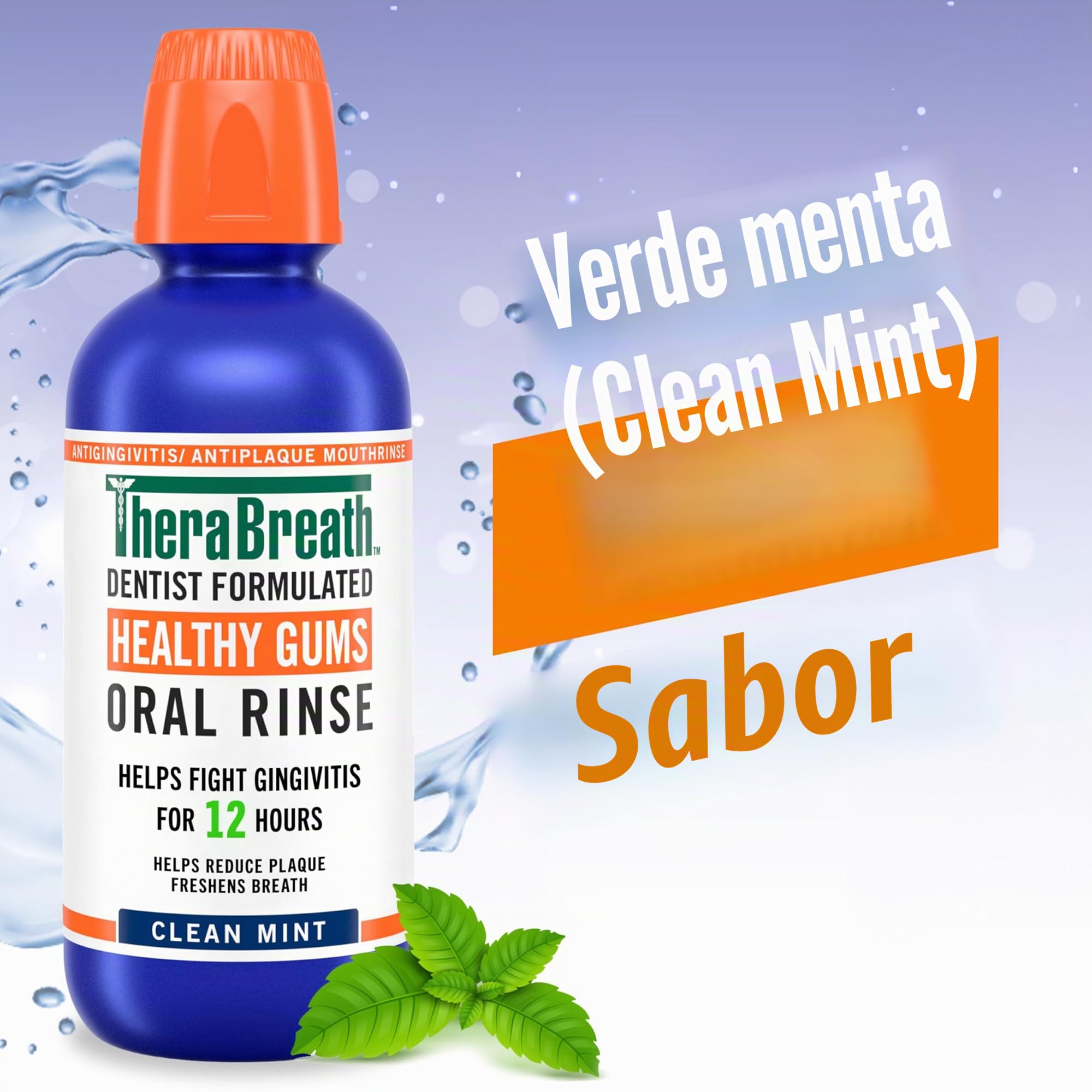 TheraBreath 24 horas, saludable, caucho, periodoncia, enjuague bucal, 24 horas (paquete de 2)