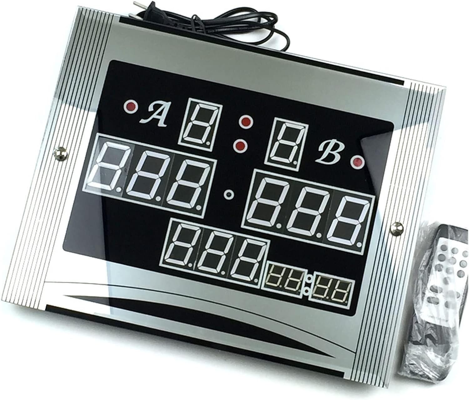 Digital Pool Table Scoreboard with Remote Control, LED Multisport Electronic Scoreboard for Snooker, Billiards, and Indoor Games