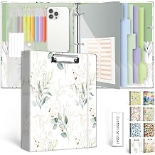3 Ring 1 Inch Binder Organizer, KLLVE Three Ring Binders with Clipboard, 5 Pocket Divider with tabs, Folder, 18 Divider Stikers, Pen Loop Leaves, Letter Size